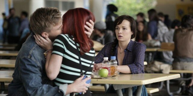 Jenna (Ashley Rickards) is in as much disbelief of Jake (Brett Davern) and Tamara's (Jillian Rose Reed) relationship as we are in 'Cha-Cha-Changes'