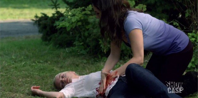 Tamsin (Rachel Skarsten) is down for the count as Bo (Anna Silk) presses on in Lost Girl's S3 finale