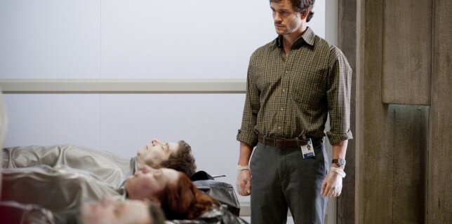 Will (Hugh Dancy) surveys the handiwork of the latest killer on Hannibal 1x07