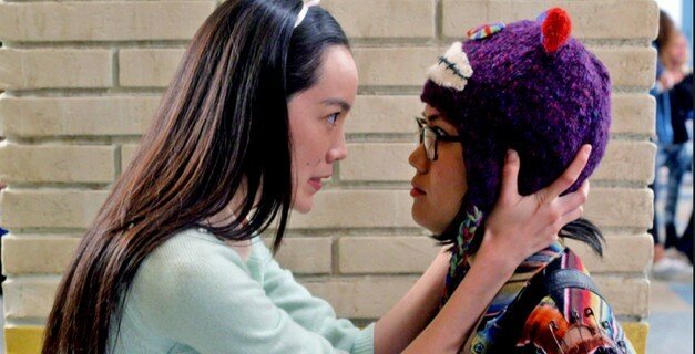 Becca (x) faces off against Ming (Jessika Lu) in Awkward. 3x09