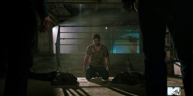 Derek (Tyler Hoechlin) miraculously survives his boiler room fight thanks to a conveniently timed sunrise in 'Fireflies'