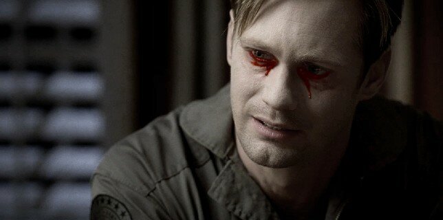 Eric (Alexander Skarsgard) grives the death of his sister in the latest episode of True Blood