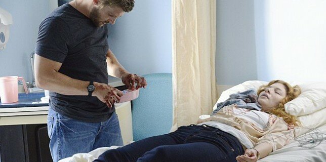 Julia (Rachelle Lefevre) takes a bullet. Lucky for her, she's got a Barbie (Mike Vogel) on call in Under The Dome 1x11