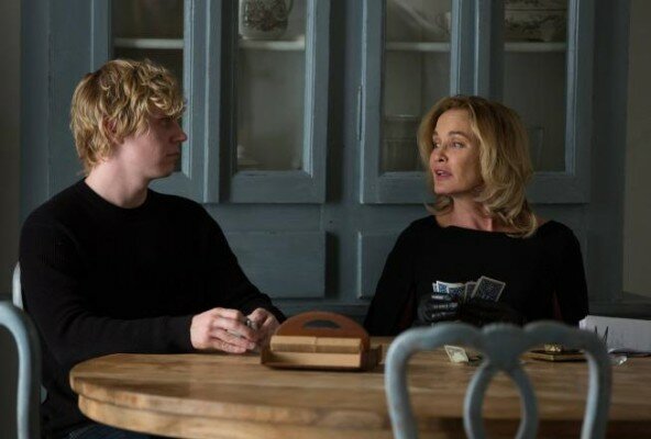 Fiona (Jessica Lange) magicks up Kyle (Evan Peters) to become the new house bitch in the fall finale of AHS Coven