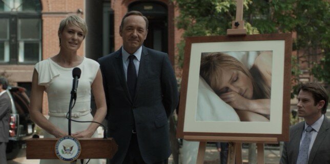 Claire (Robin Wright) and Francis (Kevin Spacey) turn the tables on the adultery charge in 'Chapter 22'